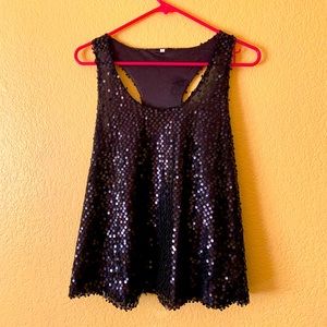 Black sequin top NWOT